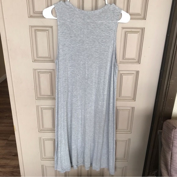 Time and Tru SzM Summer Tee Shirt Dress Sleeveless Knee Length Gray - Picture 2 of 5